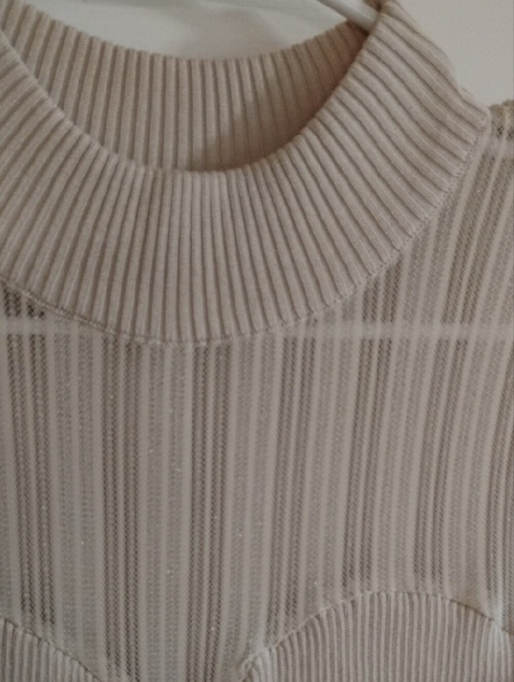 Almost Famous Cream Long-Sleeve Ribbed Midi Dress XL - Picture 3 of 5